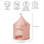 3 Sprouts Kids Play Tent - Sustainable Recycled Fabric – Fun Spacious Childs Playhouse for Indoor Games for Boys & Girls - Durable Fort Pop Up House for Toddlers & Children Age 3-10 - Pink