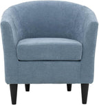 Pemberly Row 17.5" Polyester Fabric Club Chair in Light Blue
