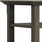 SIMPLIHOME Acadian SOLID WOOD 19 inch Wide Square Transitional End Table in Farmhouse Grey for the Living Room and Bedroom