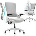 CLATINA Office Chair Swivel Executive Chair, Adjustable Ergonomic Computer Chair with 3D Armrest and Lumbar Support, Fabric Backrest Task Chair for Home Office Conference Room