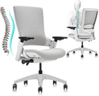 CLATINA Office Chair Swivel Executive Chair, Adjustable Ergonomic Computer Chair with 3D Armrest and Lumbar Support, Fabric Backrest Task Chair for Home Office Conference Room