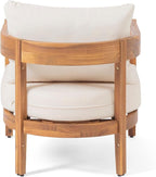 Christopher Knight Home Brooklyn Outdoor Club Chair with Cushions - Acacia Wood - Teak/Beige
