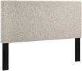 Pemberly Row Full/Queen Upholstered Linen Fabric Headboard in Beige