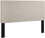 MAKLAINE Full/Queen Upholstered Linen Fabric Headboard in Beige