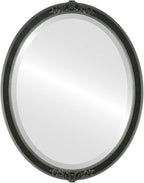 OVALCREST Oval Beveled Wall Mirror for Home Decor - Athena Style - Black Silver - 18" x 14" Outside Dimensions