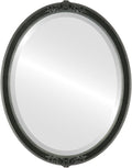 OVALCREST Oval Beveled Wall Mirror for Home Decor - Athena Style - Black Silver - 26" x 22" Outside Dimensions