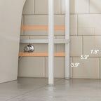 4-Tier Over The Toilet Storage, Bathroom Organizer, Space-Saving, Above Toilet Storage Rack with 4 Hooks and Paper Holder, Metal Shelf, White