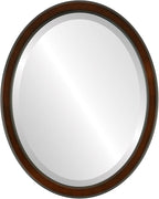 OVALCREST Oval Beveled Wall Mirror for Home Decor - Toronto Style - Walnut - 22" x 18"