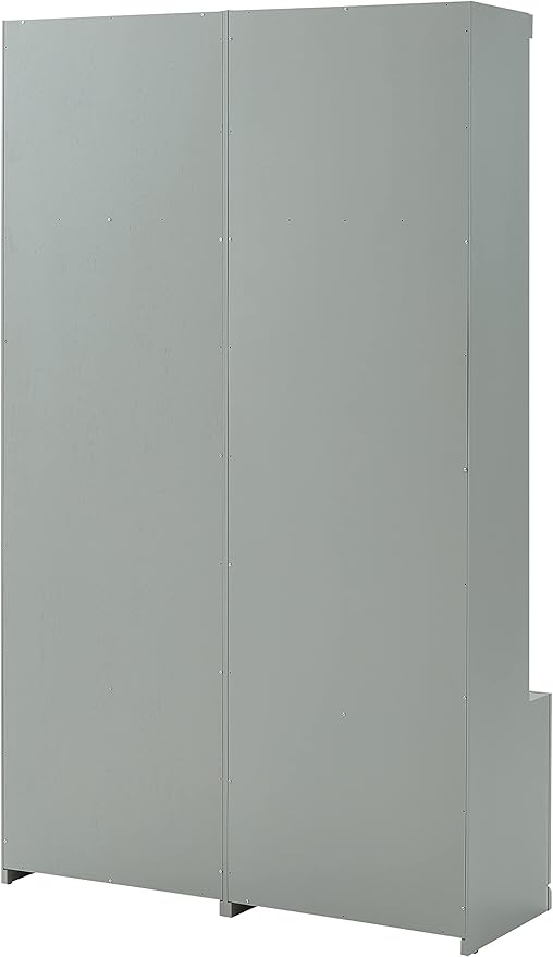 Crosley Furniture Harper 2-Piece Hall Tree Entryway Set with Storage Bench and Coat Rack Hooks for Hanging, Gray