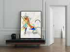 Wieco Art Large Framed Canvas Wall Art Gewebe 1923 by Wassily Kandinsky Classic Abstract Famous Paintings Reproductions for Home Decoration Office decorationsand