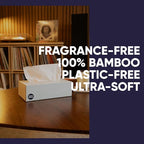 Save Trees Bamboo Facial Tissues - 12 Boxes of Eco-Friendly, 3-Ply Hypoallergenic Tissues, 90 Sheets per Box, FSC Certified, Plastic-Free Packaging, Soft & Gentle for Home Use