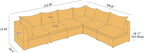 VANOMi Modular Sectional Sofa, 6 Seater Sectional Sofa Modular Sectional Couch for Living Room, V Shape Sofa