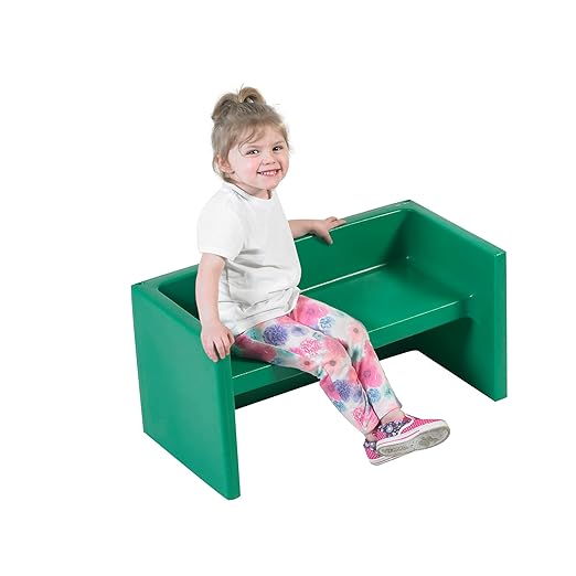 Children's Factory Adapta-Bench, CF910-031, Green, Kids Flexible Seating, Classroom, Preschool and Daycare Furniture, Indoor or Outdoor Toddler Chairs