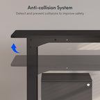 FLEXISPOT4 Legs Standing Desk 78 x 32 Inch Electric Adjustable Height Desk with Splice Board Home Office Sit Stand Up Desk, Black Top + Black Frame