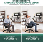 OFFICE LOGIX SHOP Leap V2 Chair with Headrest Bundle (Fabric, Black)