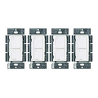 Lutron Caseta Original Smart Light Switch (Lutron Smart Hub Required), for Home, LED Lights, and Fans, 6 Amp, Single-Pole/3-Way, Neutral Required, PD-6ANS-WH, White, 4-Pack