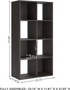 Signature Design by Ashley Piperton 8 Cube Storage Organizer or Bookcase, Charcoal