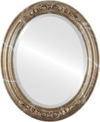 OVALCREST Oval Beveled Wall Mirror for Home Decor - Florence Style - Champagne Silver - 40" x 28"
