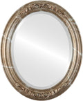 OVALCREST Oval Beveled Wall Mirror for Home Decor - Florence Style - Champagne Silver - 34" x 24"