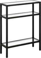 Henn&Hart 22" Wide Rectangular Console Table in Blackened Bronze, Entryway Table, Accent Table for Living Room, Hallway
