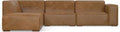 SIMPLIHOME Rex Left Corner Sectional Modular Sofa and Ottoman Set in Full-Grain Genuine Leather, Sienna, 116-inch-wide L-Shaped Leather Sofa and Matching 34-inch-Wide Table Ottoman for Living Room