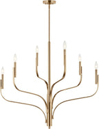 KICHLER Livadia 6-Light Chandelier, Soft Modern-Light in Champagne Bronze, for Foyer, Great Room, or Vaulted Dining or Bedroom (33" x 36.25"), 52673CPZ