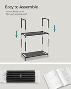 SONGMICS Shoe Rack, 10-Tier Shoe Shelf, Shoe Storage Organizer, 11 x 17.7 x 68 Inches, Metal Frame, Non-Woven Fabric Shelves, for Entryway, Bedroom, Black ULSH010B02