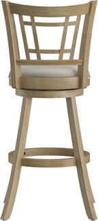 Hillsdale Fairfox Swivel Stool with Rectangular Lattice Back, Natural