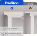 FLEXISPOT L Shaped Standing Desk, 63 x 55 Inch Electric Height Adjustable Corner Desk, Sit Stand Computer Workstation, Preset Controller, Home Office, White Frame with Maple Top, White Drawer