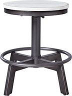 Signature Design by Ashley Torjin Industrial Adjustable Height Counter Barstool, 2 Count, White & Black