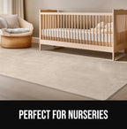 GORILLA GRIP Slip Resistant Soft Washable Stain Resistant Area Rug, 5x7, Plush Thick Carpet for Bedroom Living Room, No Shed Floor Rugs, Pet Friendly, Dorm Essentials, Kid Nursery Home Decor, Ivory