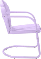 Crosley Furniture Tulip 2-Piece Outdoor Chair Set, Vintage Retro Metal Patio Chairs for Dining, Porch, Deck, Lavender Gloss