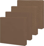 Easy-Going Waterproof Patio Cushion Covers ONLY Cover 24x24x4 inch 4 Pack Replacement Non-Slip Outdoor Seat Cushion Slipcover with Zipper. Brown