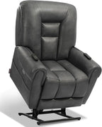 EONIX Four Motor Lay Flat Power Lift Recliner Chair for Elderly, 400lbs Electirc Lift Chair for Living Room, Independent Adjustable Lumbar Support & Headrest, Extended Footrest, Grey