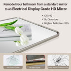 ANDY STAR Wall Mirror for Bathroom, 30x36 Inch Brushed Nickel Bathroom Rectangle Mirror, Modern Rectangular with Thick Tube Metal Frame for Vanity Over Sink, Horizontal/Vertical