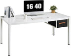 White Computer Desk with Drawer, 63 Inch Large Home Office Work Desks, Modern Writing Study PC Desk Gaming Table for Bedroom Home, Stable Thick Metal Legs Frame Support