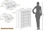 BLANKSPACE White Farmhouse Dresser, 6 Chest Drawer Dresser for Bedroom, Large Capacity Nightstand, Modern Tall Wood Cabinet for Bedroom, Living Room, Closets, Hallway