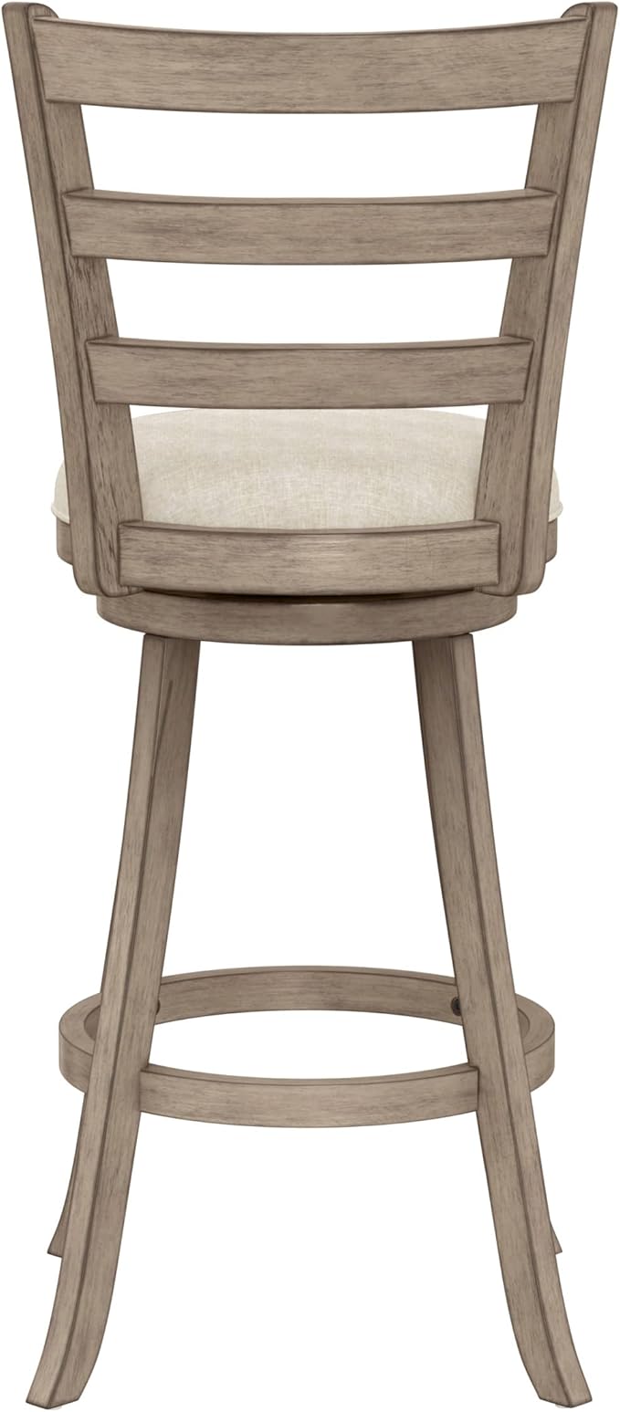Hillsdale Laymon Modern Wood Bar Height Swivel Stool, Gray Brown