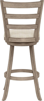 Hillsdale Laymon Modern Wood Bar Height Swivel Stool, Gray Brown