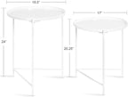 Kate and Laurel Ulani Modern Nesting Side Table, Set of 2, White, Sophisticated Glam End Tables for Storage and Display