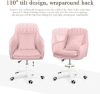 Cute Office Chair Home Computer Chairs Adjustable Task Chairs Modern Office Chair Makeup 360° Swivel Computer Mid Back Chair