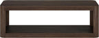 Henn&Hart 47" Rectangular Low-Profile Coffee Table with Open Storage Shelf for Living Room, Family Room, or Office, Alder Brown