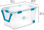 Sterilite 12-Pack Gasket Box, Weather-Resistant Storage Bins with Latching Lids, 120 Quart - Heavy-Duty Organizing Containers for Closet, Bathroom, and Office