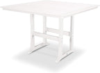 POLYWOOD® Nautical Trestle 59" Bar Table in White
