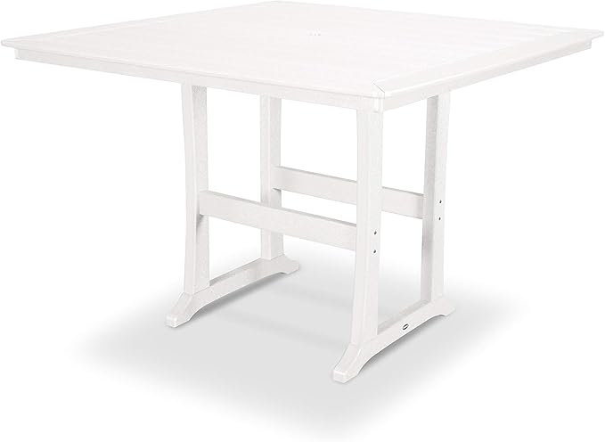 POLYWOOD® Nautical Trestle 59" Bar Table in White