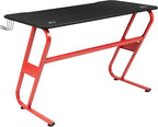 Flash Furniture Fisher Red Gaming Ergonomic Desk with Cup Holder and Headphone Hook