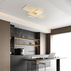 GEADI Modern Dimmable Ceiling Light, 35.4" White Led Ceiling Light Fixtures with Remote Control, 50W Rectangle Flush Mount Lighting Fixture for Kitchen Bedroom Dining Room(3000K-6500K)