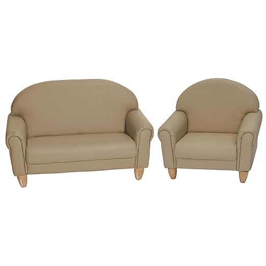 Children's Factory As We Grow Chair and Couch, Flexible Seating for Daycare or Preschool, Kids Reading Couch, Playroom Furniture, Buff