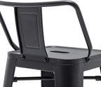 HAOBO Home 30" Low Back Metal Counter Stool Height Bar Stools [Set of 4] for Indoor/Outdoor Barstools, Matte Black