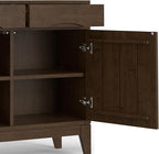 SIMPLIHOME Harper Solid Hardwood 40 inch Wide Mid Century Modern Entryway Storage Cabinet in Walnut Brown for The Living Room, Entryway and Family Room